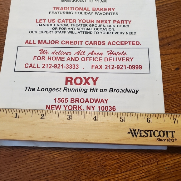 Roxy World Famous Now Closed THE ROXY Delicatessen New York City NYC Menu - Picture 6 of 8